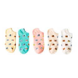 5 Pairs Installed Female Socks Breathable Cotton Socks Thin Section
